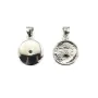 Pendente para Cabochão Donut 10mm - Óxido de Zircónio - Banhado a prata x 1pc