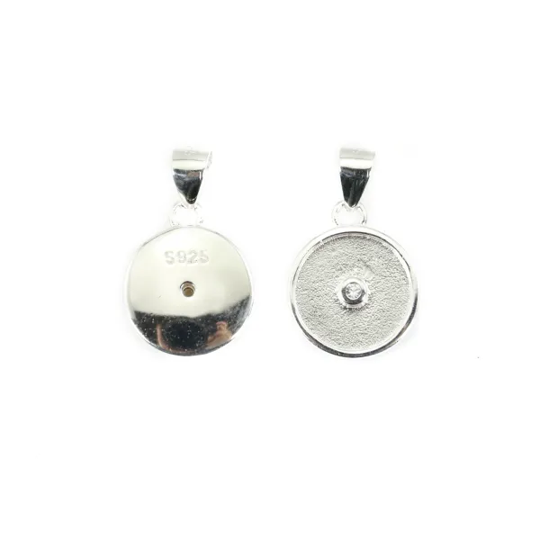 Pingente para Cabochão Donut de 10mm - Óxido de Zircónio e Prata de Lei 925 x 1pc