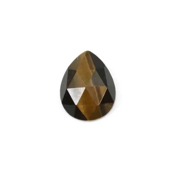 Occhio di tigre sfaccettato goccia cabochon 8x10mm x 1pc
