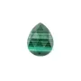 Malachite faceted drop cabochon 8x10mm x 1pc