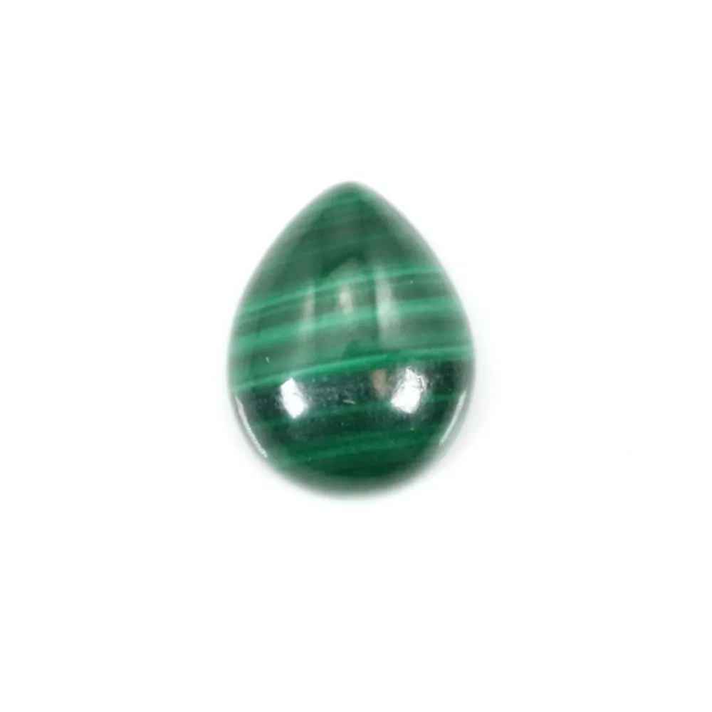 Malachite cabochon drop 8x10mm x 1pc