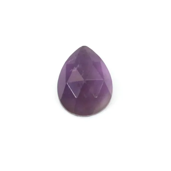Amatista facetada gota cabujón 8x10mm x 1pc