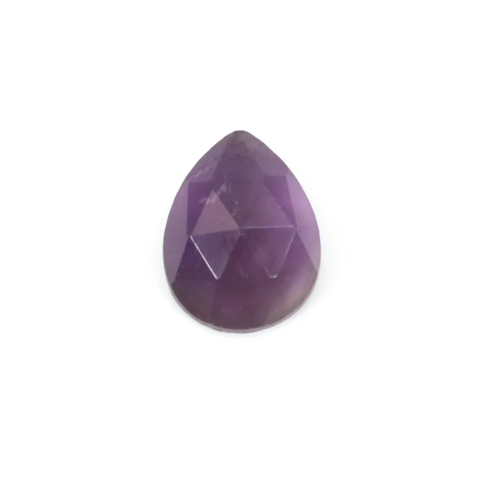 Cabochão em gota facetado de ametista 8x10mm x 1pc