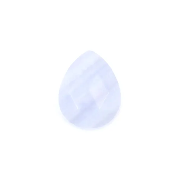 Chalcedony faceted drop cabochon 8x10mm x 1pc