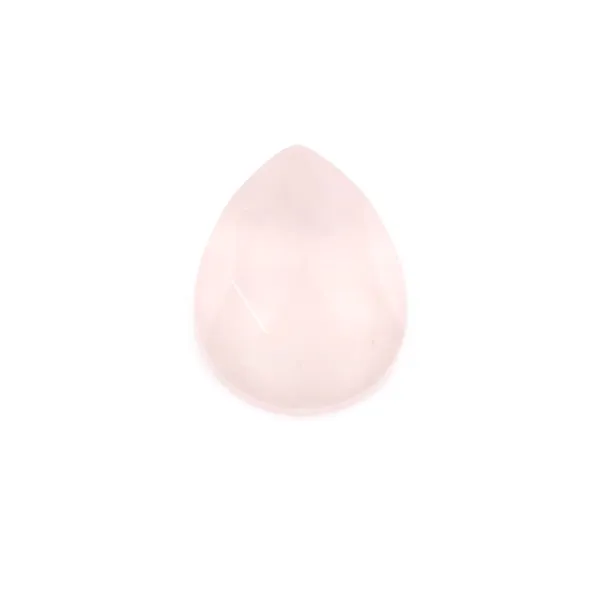 Cabochão de gota facetado de quartzo rosa 8x10mm x 1pc