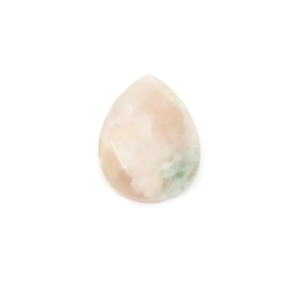 Cherry blossom Agate faceted drop cabochon 8x10mm x 1pc