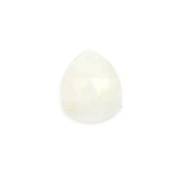 Pietra di luna sfaccettata a goccia cabochon 8x10mm x 1pc