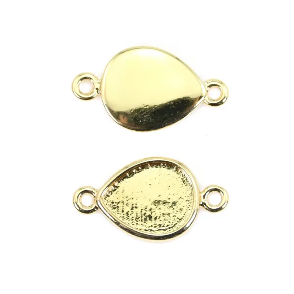 Intercalaire pour cabochon goutte 8x10mm - Doré x 1pc