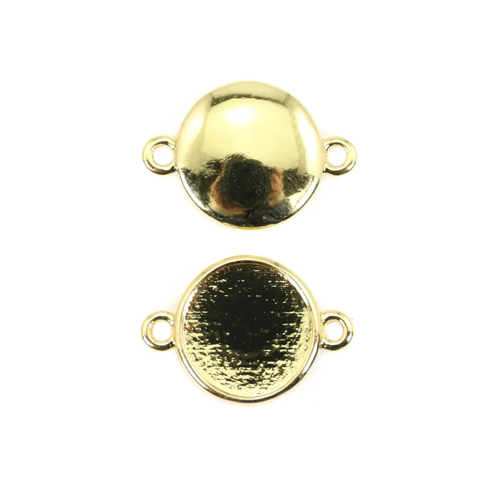 Intercalaire pour cabochon rond 10mm - Doré x 1pc