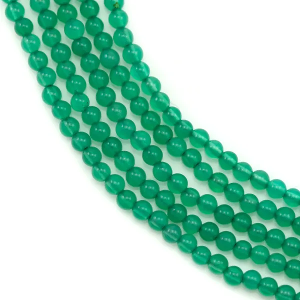 Agate vert ronde 2mm x 40cm