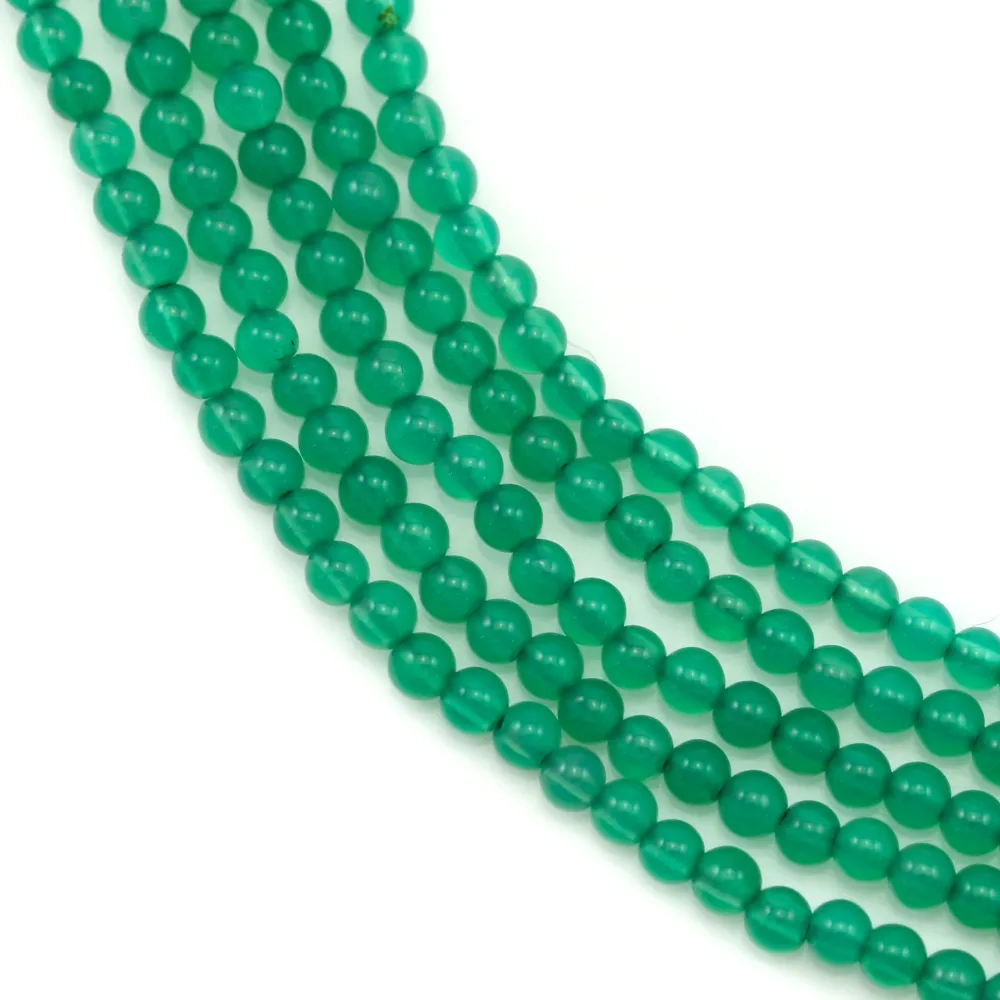 Agate vert ronde 2mm x 40cm