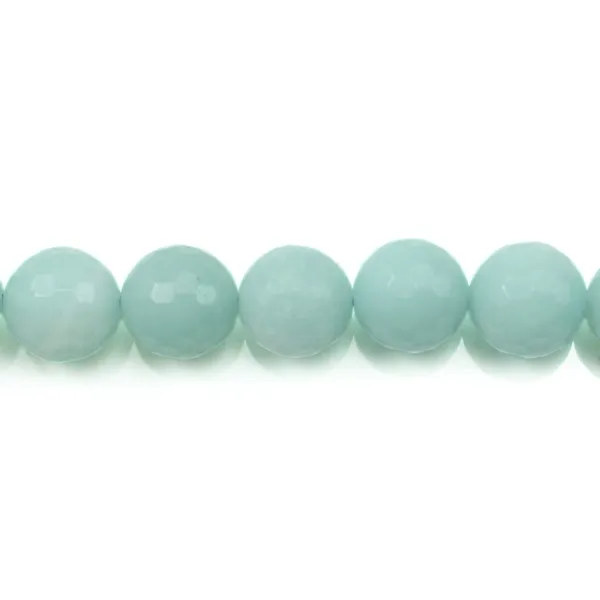 Amazonite, facetada redonda, 8mm x 38cm