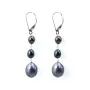Bo argent 925 Perle d'eau douce noir 