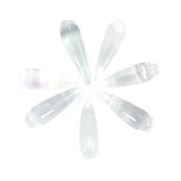 Rock crystal drop half drilled 7x23mm x 1pc