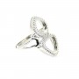 Bague réglable pour cabochon goutte & triangle - Argenté x 1pc