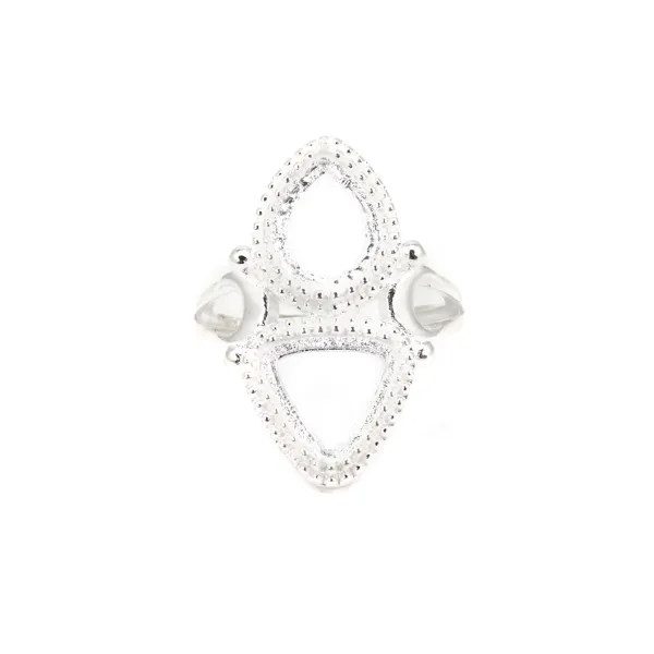 Bague réglable pour cabochon goutte & triangle - Argent 925 x 1pc