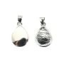 Pingente para gota de cabochão 8x10mm - Banhado a prata x 1pc