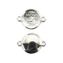 Intercalaire pour cabochon rond 10mm - Argenté x 1pc