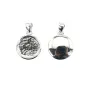 Pendentif pour cabochon rond 10mm - Argenté x 1pc