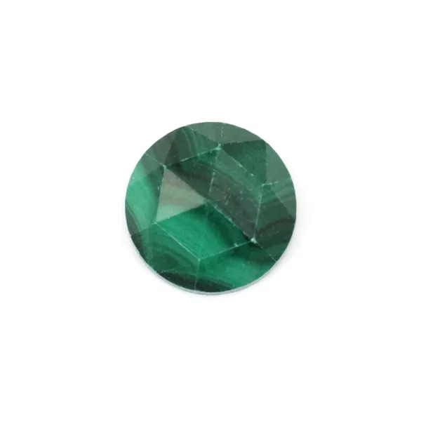 Cabochon Malachite rond facetté 10mm x 1pc