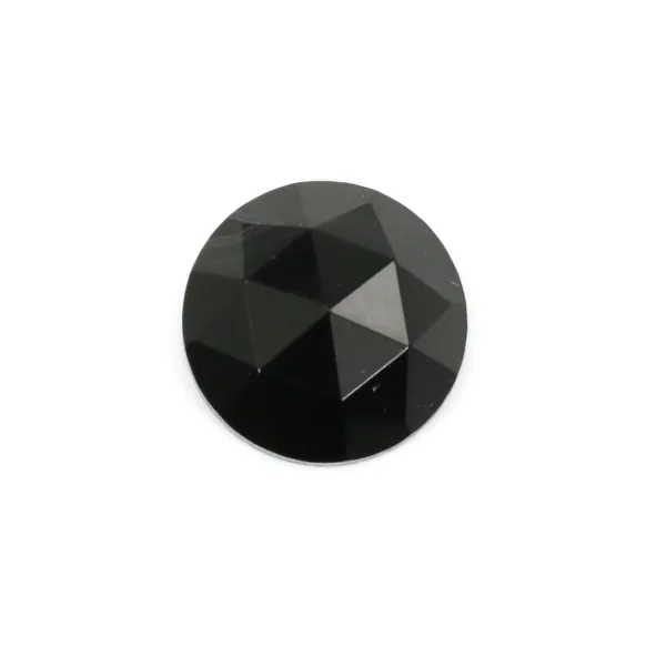 Cabujón redondo facetado de Obsidiana 10mm x 1ud