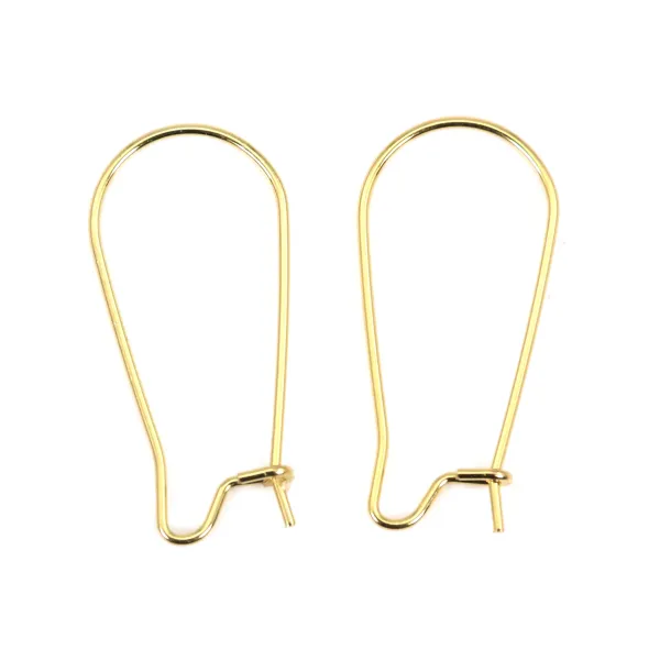 Dormeuse boucle d'oreille 12x25mm - Acier Inox 304 doré x 2pcs