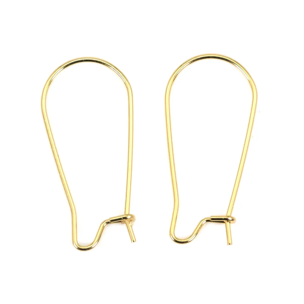 Dormeuse boucle d'oreille 12x25mm - Acier Inox 304 doré x 2pcs