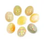 Ethiopian opal in cabochon, multicolored, in oval shape, 7 * 9mm x 1pc