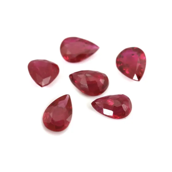 Rubino a crimpare, forma a pera 4x5mm x 1pc