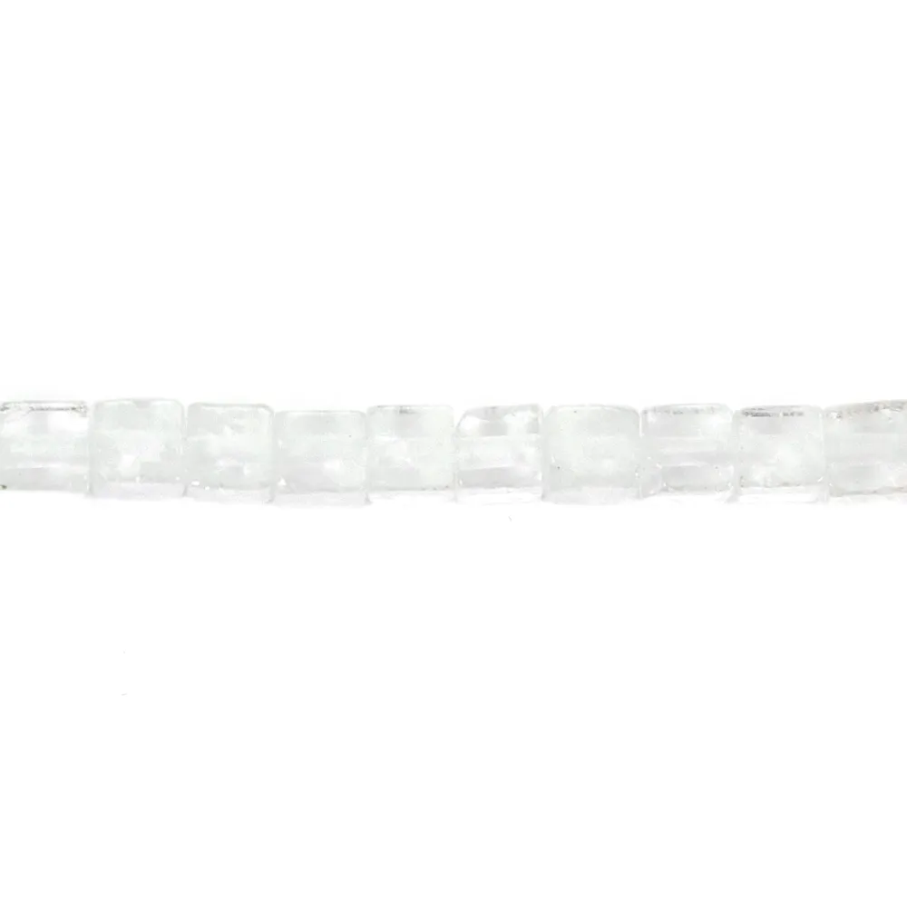 Cristal de roche rond plat facette 6mm x 40cm