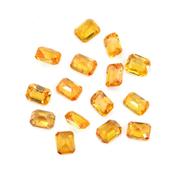 Safira laranja, esmeralda cortada em retângulo 3.5x4.7mm x 1pc