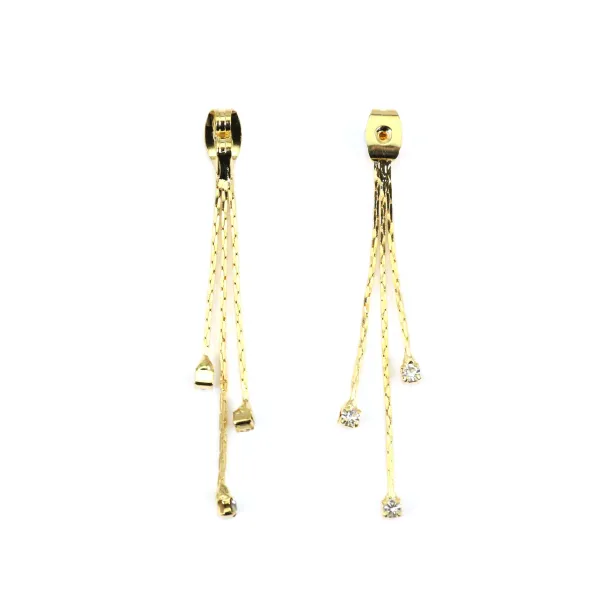 Poussoir avec les chaines 2.5/3/4cm & zirconium x 2pcs