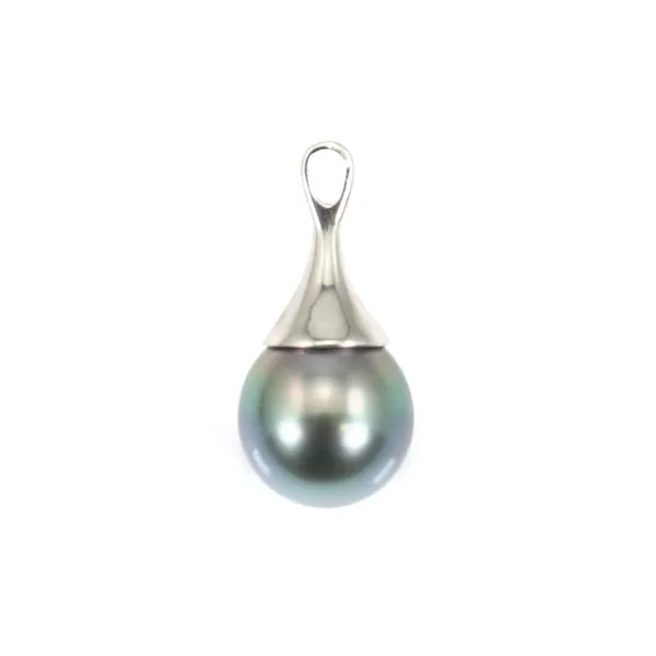 Pendentif Perles Tahiti bélière Argent 925 10.3x23mm x 1pc