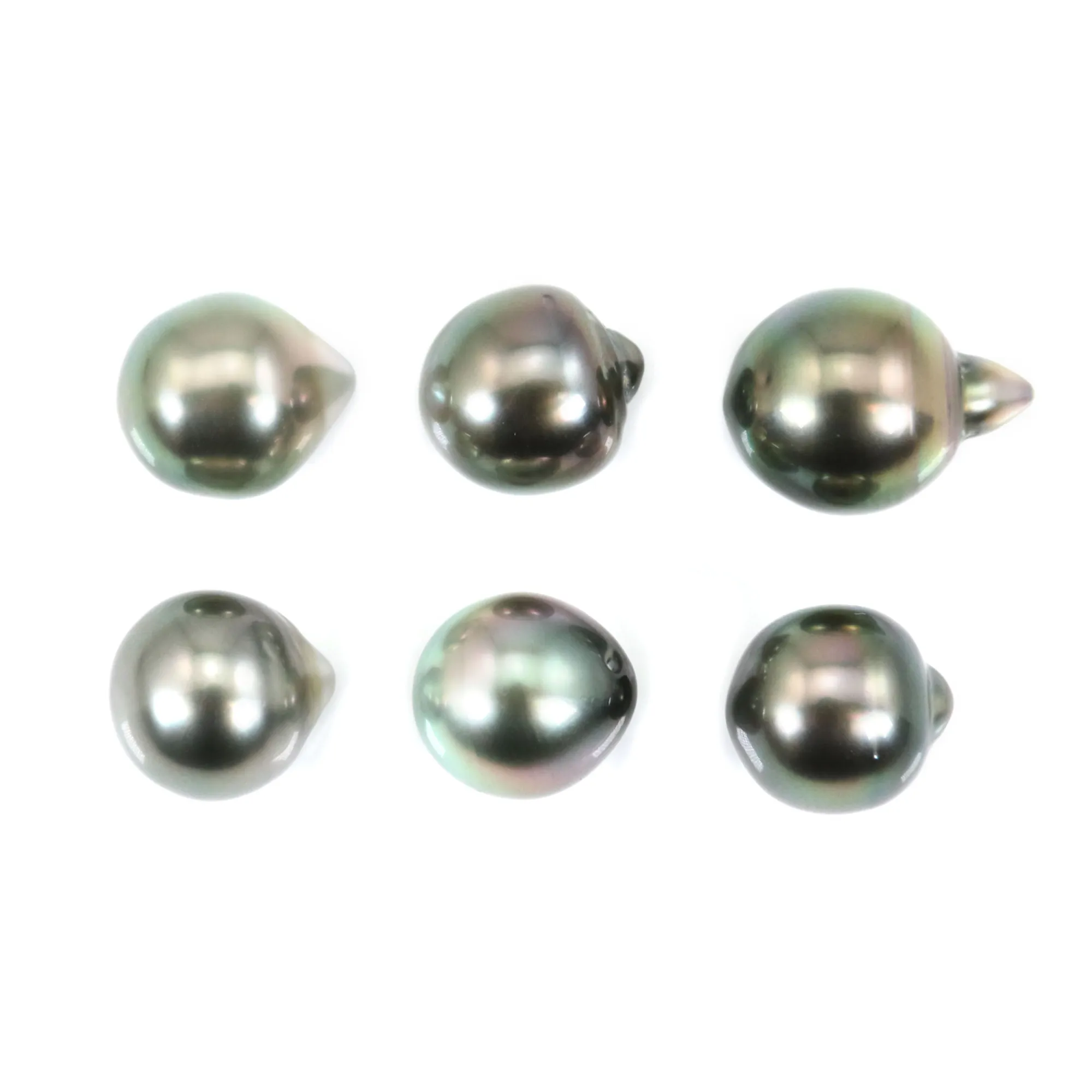 Tahiti-Zuchtperle nahezu rund 9-9.5mm x 6St