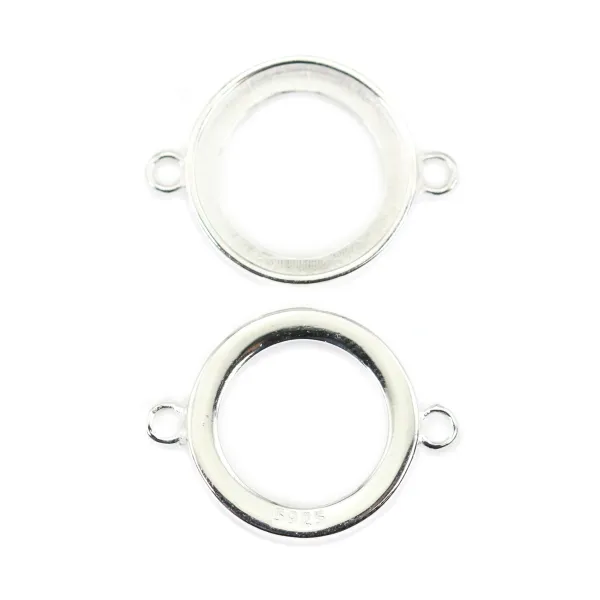 Distanziatore per cabochon rotondo da 14 mm - Argento 925 x 1 pz