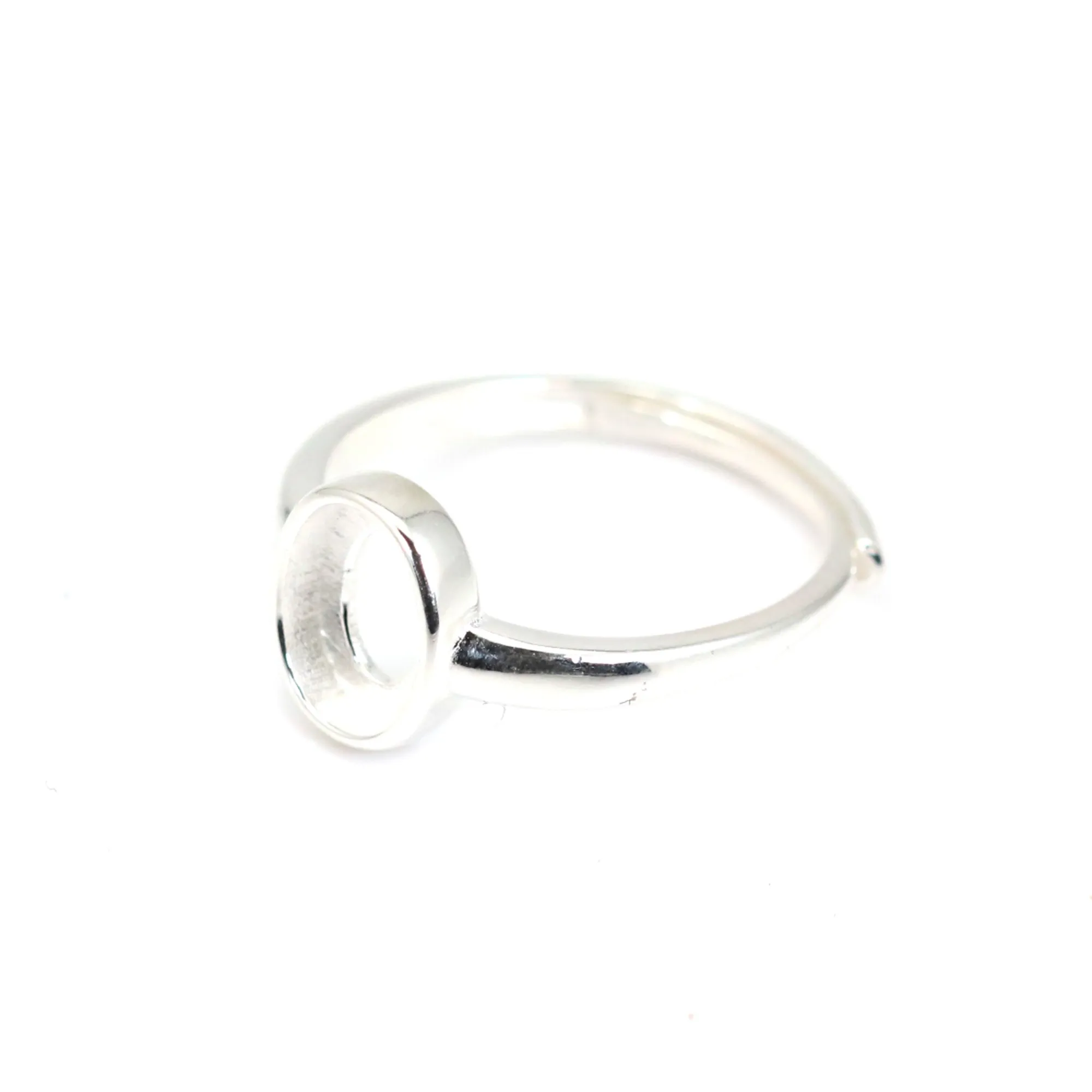 UNICRAFTALE 20 Ensembles De Fabrication D'Anneaux Réglables, Réglages Des Anneaux De Cabochon Rond Plat, Base De Bague De Doigt Avec Cabochon En Verre