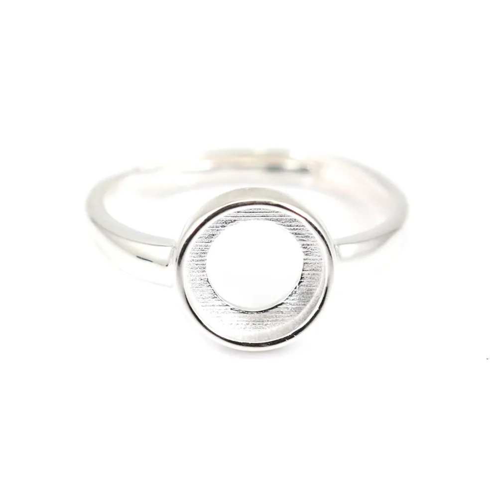 Anello regolabile per cabochon rotondo da 8 mm - Argento 925 x 1 pz