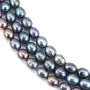 Perle de culture d'eau douce, bleu, olive, 8-9mm x 36cm