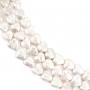 Perle de culture d'eau douce, blanche, coeur, 11-12mm x 40cm