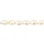 Perle de culture d'eau douce, blanche, baroque goutte, 6-7mm x 36cm