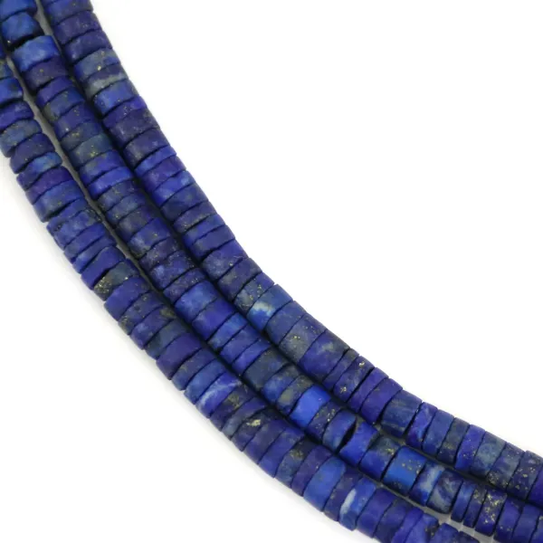 Lapislazzuli mat rondelle heishi 1-2x4mm x 39cm