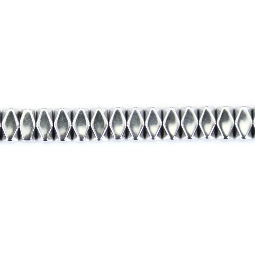 Hématite argenté rondelle carré facetté 2x4mm x 40cm