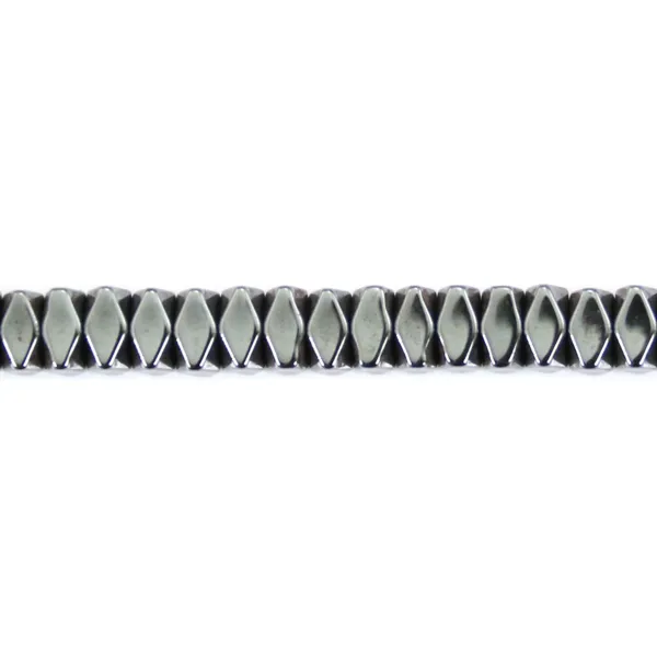 Hématite rondelle carré facetté 2x4mm x 40cm
