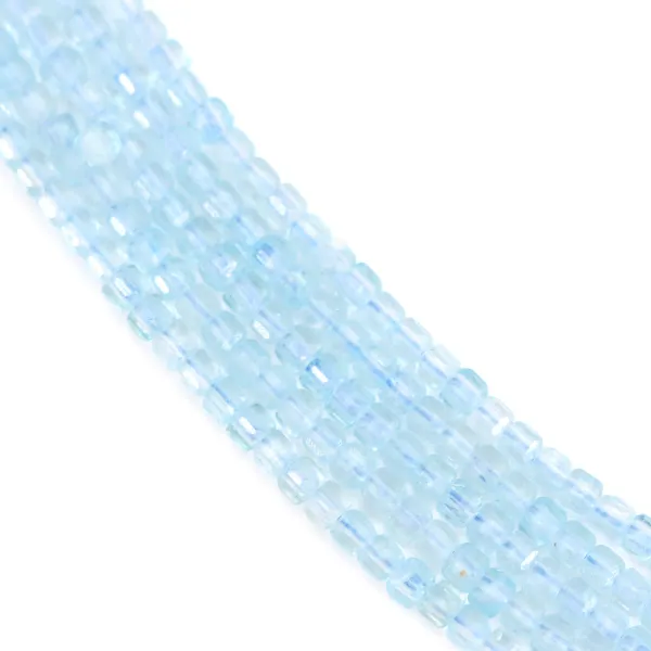Cubo facetado de topázio aquecido 2,5 mm x 39 cm