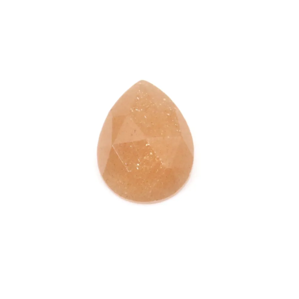 Cabochon Mondstein orange Tropfen facettiert 8x10mm x 1Stk