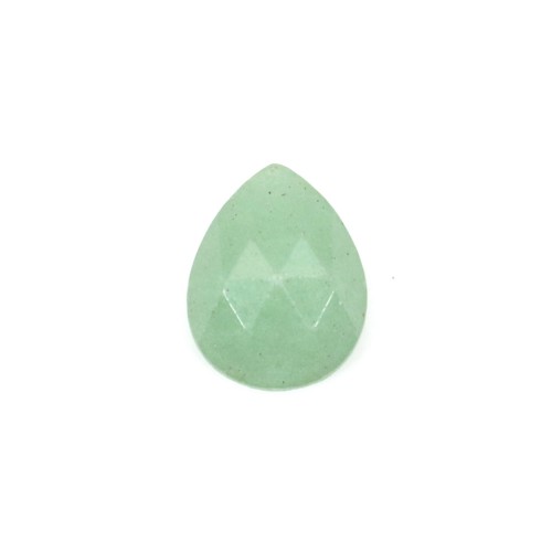Aventurine faceted drop cabochon 8x10mm x 1pc