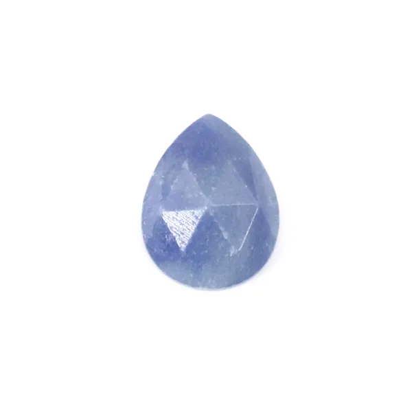 Blue Aventurine faceted drop cabochon 8x10mm x 1pc