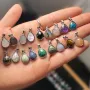 Ciondolo per goccia cabochon 8x10mm - Placcato argento x 1pc