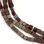 Jaspe d'arc-en-ciel rouge, en forme de cube 4mm x 40cm