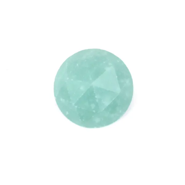 Cabochão redondo facetado de amazonite 10 mm x 1 unidade